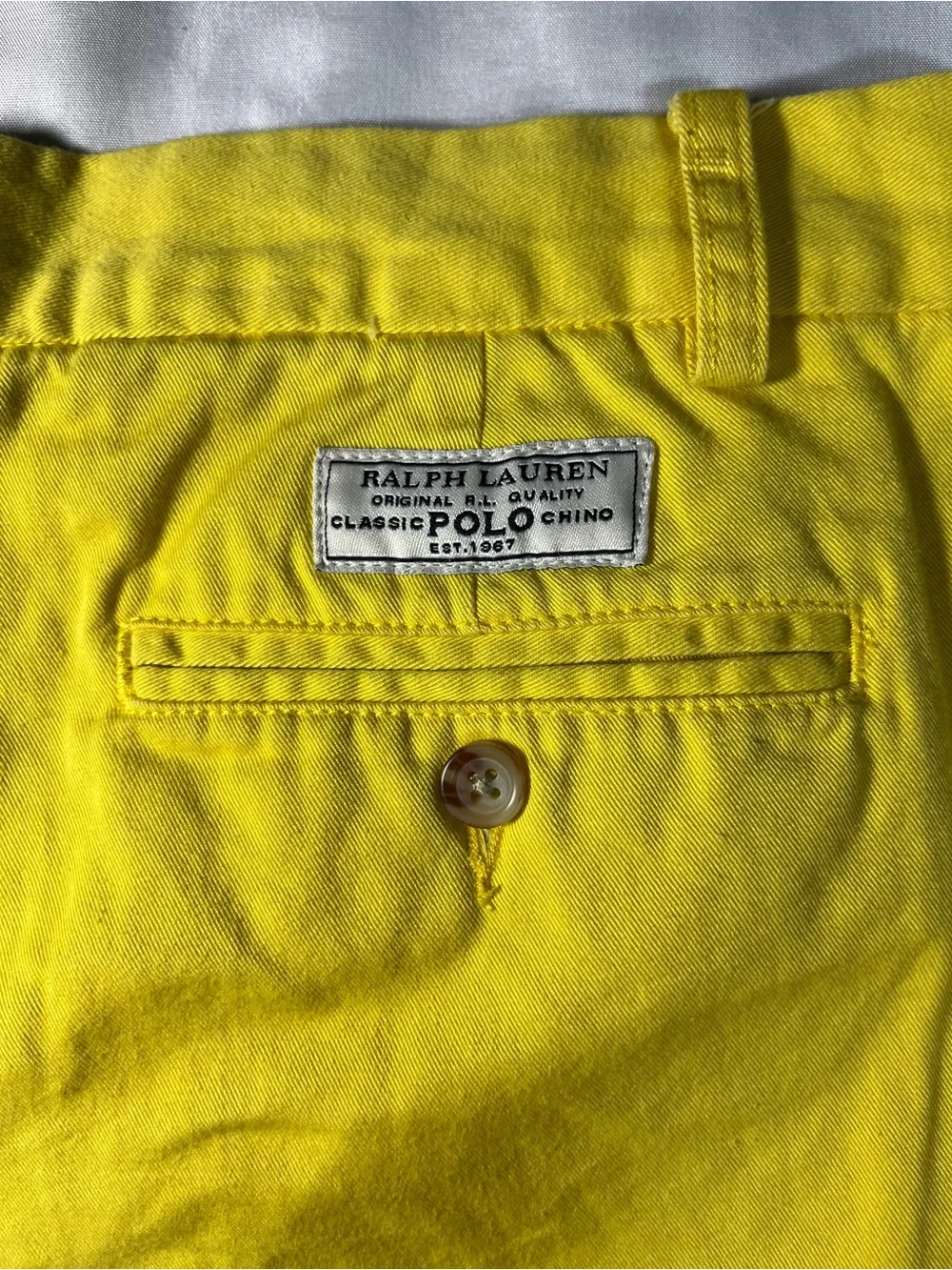 Polo Ralph Lauren Boys Classic Fit Yellow Chino Shorts Youth Size 16 Preppy